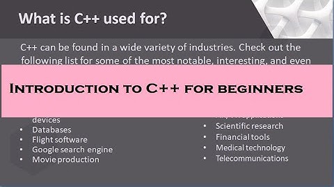 Introduction to C++ for beginners