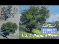 1, 2, 3... You Can Paint a Tree! Beginner Lesson - Real Time!