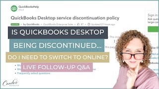QuickBooks Desktop Discontinuation Followup Q&A