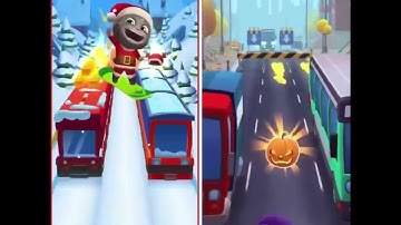 Talking Tom Gold Run| Santa Tom VS Witch Angela Turbo In Reverse | All Additional Missions Gameplay