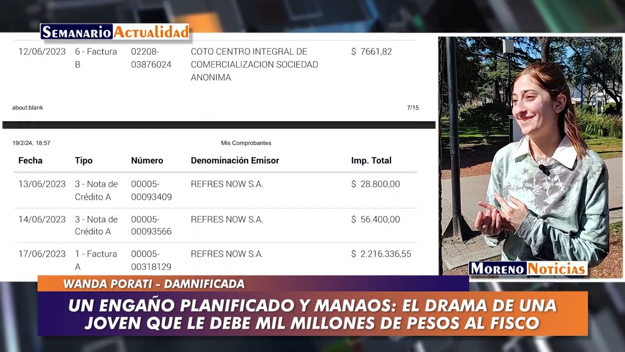 ►Joven estafada con falso empleo enfrenta millonaria deuda con el fisco