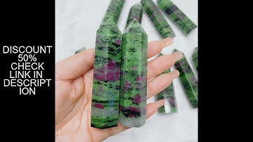 Natural Ruby Zoisite Tower Obelisk Green Quartz Tower Crystal Reiki Energy Healing 80-90mm