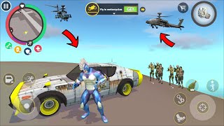 Rope Hero: Vice Town (Rope Hero with Electric Hand) Rope Hero with Roadster Car on cinema tower - HD screenshot 5