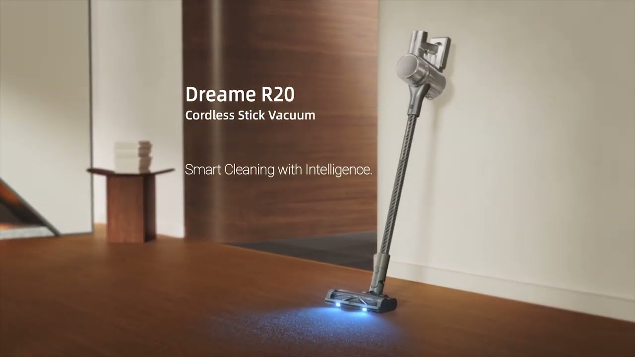 New Dreame R20 Cordless Vacuum LED Laser Dust Lights, Smart Dirt Detection, Anti Tangles Brush Bendable 90 Mins Runtime