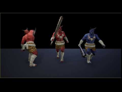 Red Blue Ogre Epic Skeleton Animation