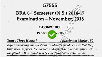 2018 Mdu BBA 6th Sem Reappear Ecommerce Question Paper