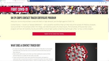 Contact tracing certificate program at UH