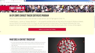 Contact tracing certificate program at UH