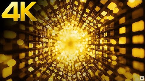 4K Abstract Neon Hexagon Gold  Metallic Light Relaxing Sci-Fi Motion Video Background Loop