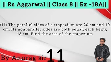 The parallel sides of a trapezium are 20 cm and 10 cm. Its nonparallel sides are both equal, each b