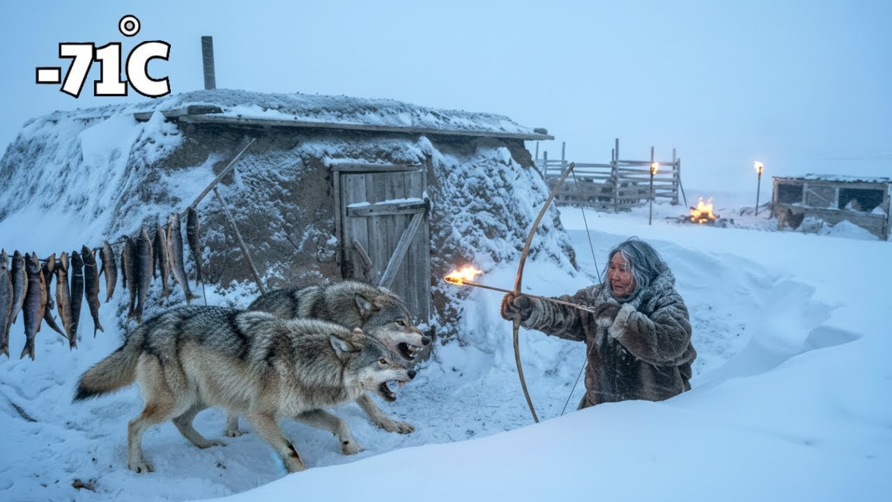 Surviving -71°C: An Elderly Woman Defends Her Home from Hungry Wolves | Life in the Frozen North