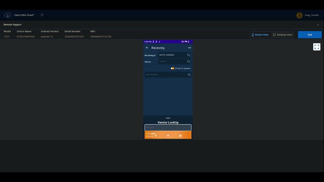 Receiving Inventory using RapidGO