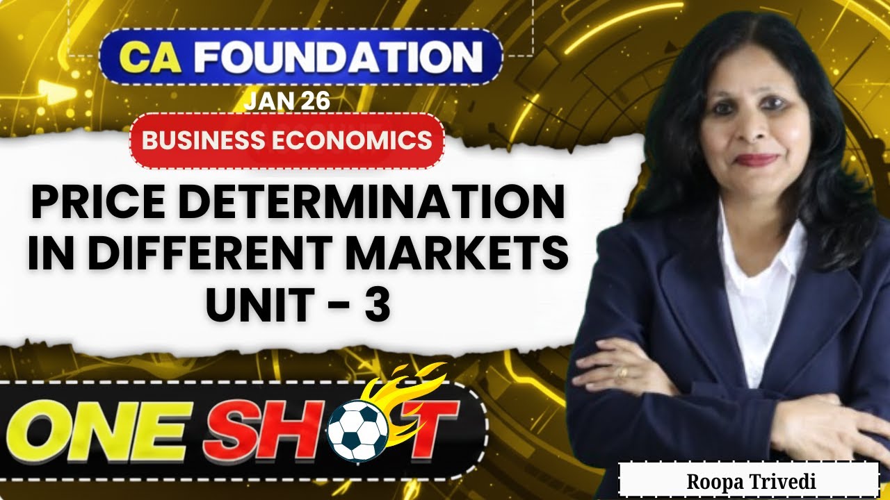 Price Determination Unit - 3 - Detailed ONE SHOT - CA Foundation Economics | Roopa Trivedi | Jan 26