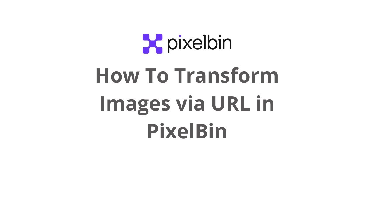 How To Transform Images via URL in PixelBin