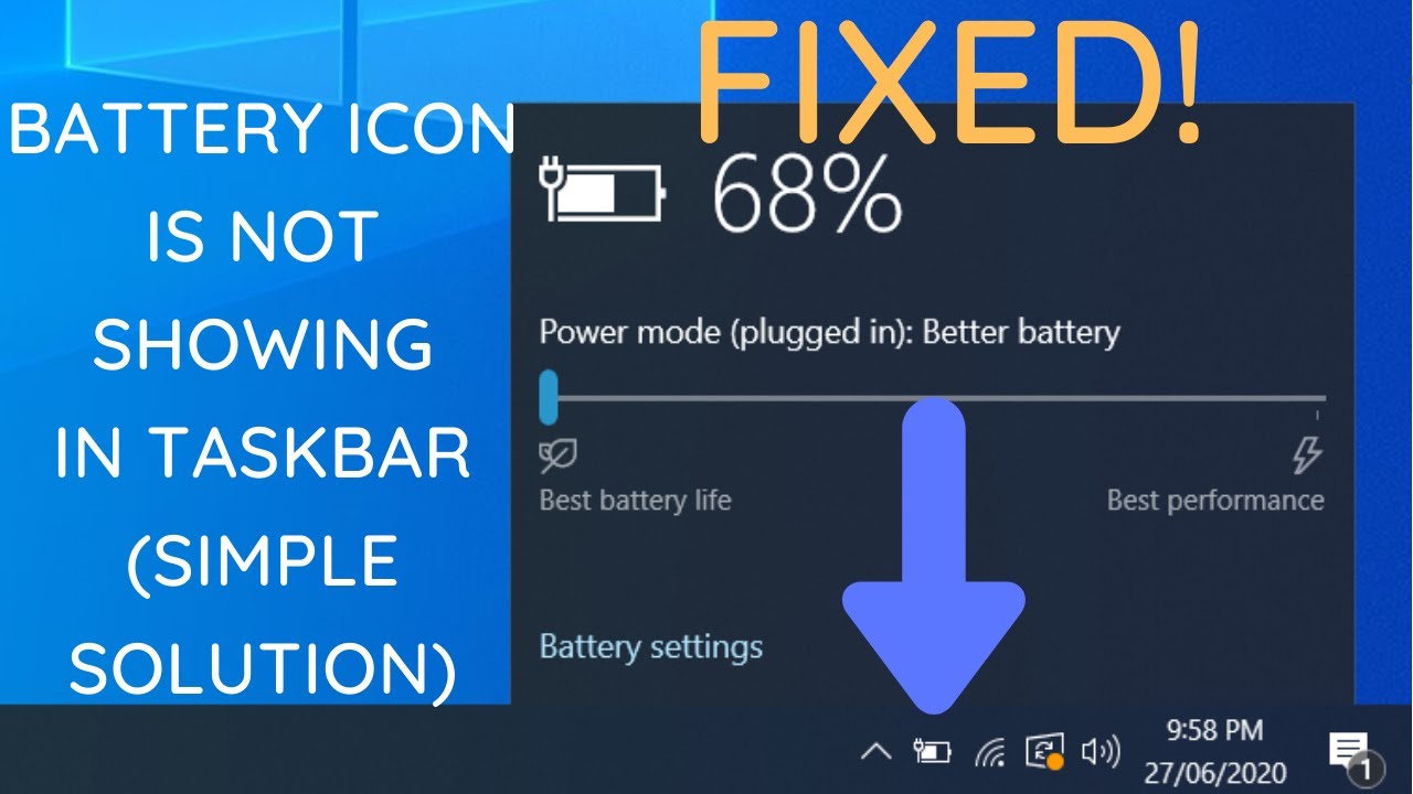 Battery Icon Is Not Showing In Taskbar Windows 10817 Simple