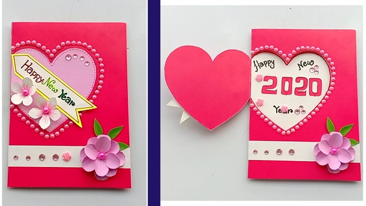 Beautiful handmade happy New year 2020 card Idea/ DIY Greeting ...