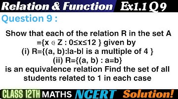 Class 12 Ex 1.1 Q 9 Math | Relation & Function | Q9 Ex 1.1 Class 12 Math | ex1.1 q 9 Class 12
