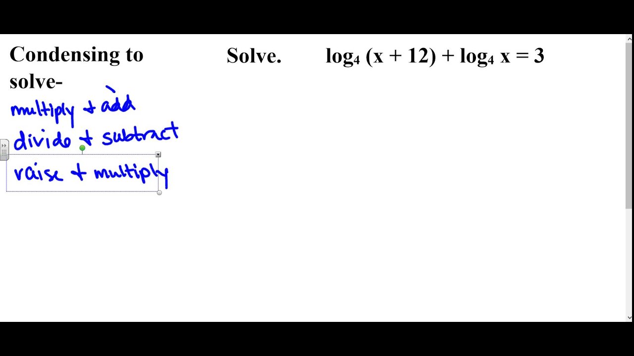 Algebra 2 Lesson 7-6 (part 2)- Solve Logarithmic Equations - YouTube