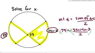 Interior Circle Angles Examples