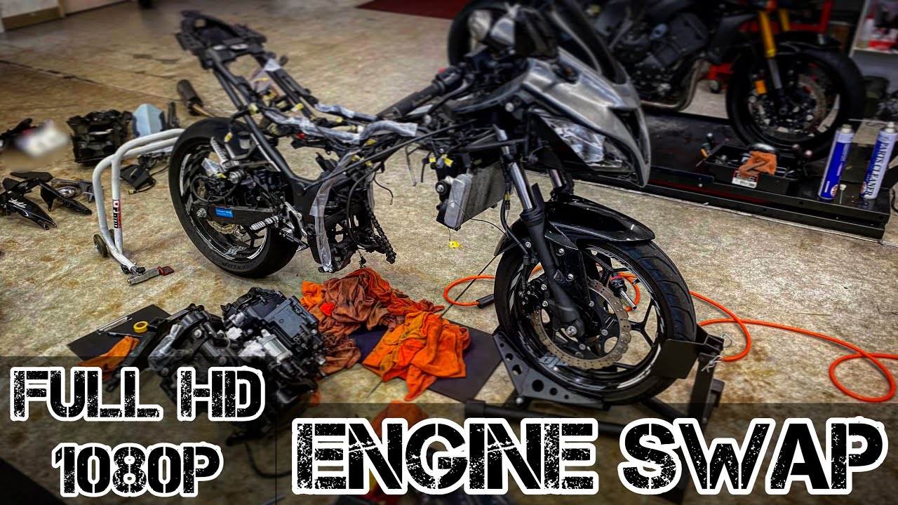 1】Ninja250を4気筒にする！バリオス45馬力エンジンを載せ換え 