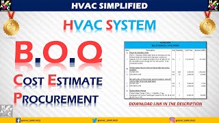 HVAC System - BOQ, Cost Estimate & Procurement (Explained)