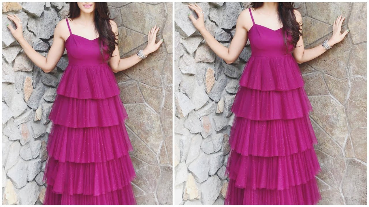 Ready To Wear Ruffle Gown For Wedding At Lowest Price 2024