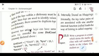 CBSE || CLASS 11 || COMPUTER SCIENCE (083) || CHAPTER 13 || DICTIONARIES VIDEO 3|| Sumita Arora Book