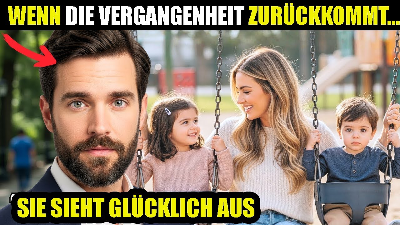 Mit der Verlobten im Park, bis er die Ex entdeckt: glücklich und spielend mit Zwillingen. Warum nur?