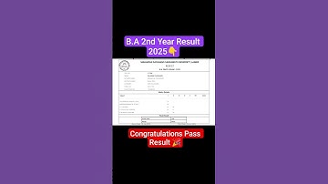B.A 2nd Year Result 2025 Declared | B.A 2nd Year Result 2025 |B.A Part 2nd Result Dekhe MDSU
