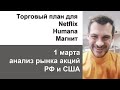 Анализ акций Netflix, Humana, Магнит/ Ежедневный утренний эфир