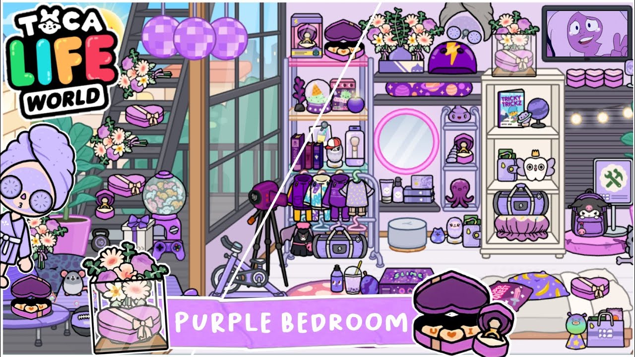 Free Teen Room 💙 Blue Purple 💜 Toca Life World Design Ideas