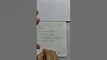 If one angle of a triangle is equal to the sum of the other two angles,then the triangle is,#class9