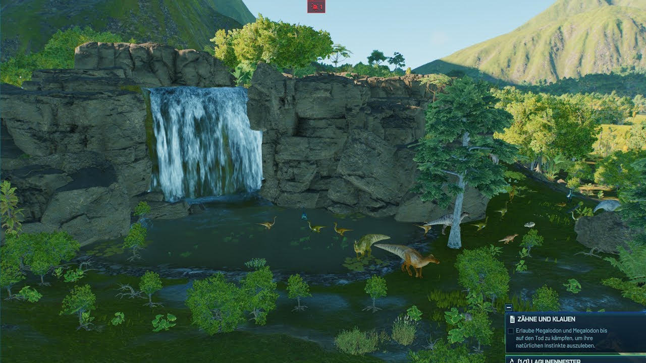 Wasserfall bauen im Gehege | Freies Bauen in Jurassic World Evolution 3 ...