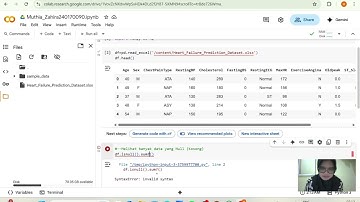 Muthia Zahira 240170090 MK Algoritma & Pemrograman A4 Melihat data dll menggunakan Google Collab.