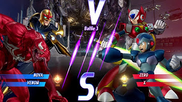 Red Venom and NOVA vs Zero and X - MARVEL VS. CAPCOM: INFINITE