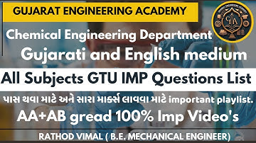 Sem-3 Chemical Diploma All Subject GTU IMP Questions, Videos GTU Playlists. Diploma Engineering DI.