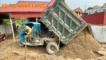 Công nông to nhất làng chở 3,5 khối cát | tuổi trẻ tài cao lái công nông máy xúc | excavator truck