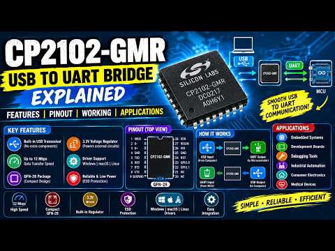CP2102-GMR Explained | USB to UART Bridge, Pinout, Working & Applications