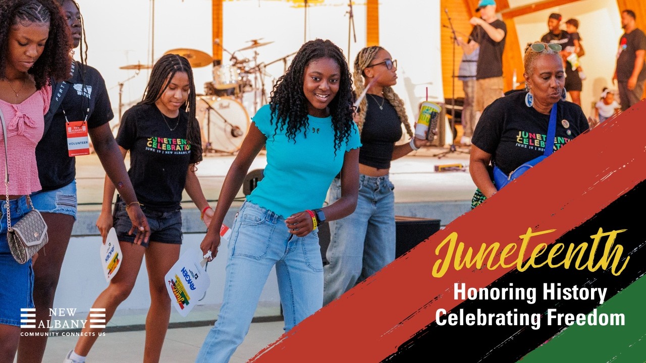 As New Albany prepares to celebrate its annual Juneteenth event, we're reflecting on the history behind this important holiday and the local efforts that have helped bring its traditions to Central Ohio and our community.

Learn more about Juneteenth in our latest video and make plans to join us on June 19, from 6-9 p.m. at the Hinson Amphitheater! Get the details: https://newalbanyohio.org/programs-and-events/juneteenth/