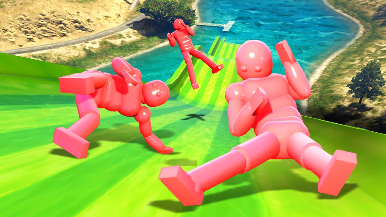 Euphoria Dude Water Slide Ragdoll Testing in GTA 5