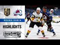 NHL Highlights | Golden Knights @ Avalanche, Round Robin - Aug. 8, 2020