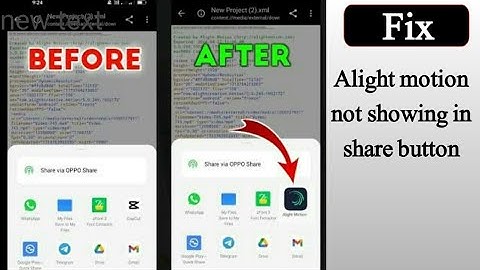 How to fix alight motion not showing in share button