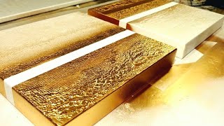 DIY LUXURY Gold Textured Abstract Art | Minimalist Art (594)