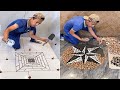 Young Man with great tiling skills -Great tiling skills -Great technique in construction PART 77.