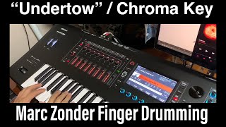 Finger Drumming Chroma Key “Undertow” drum cover tutorial Mark Zonder Roland FANTOM keyboard