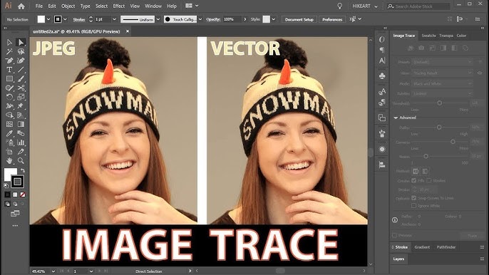 How to Auto Trace an Image in Illustrator in 60 seconds! 