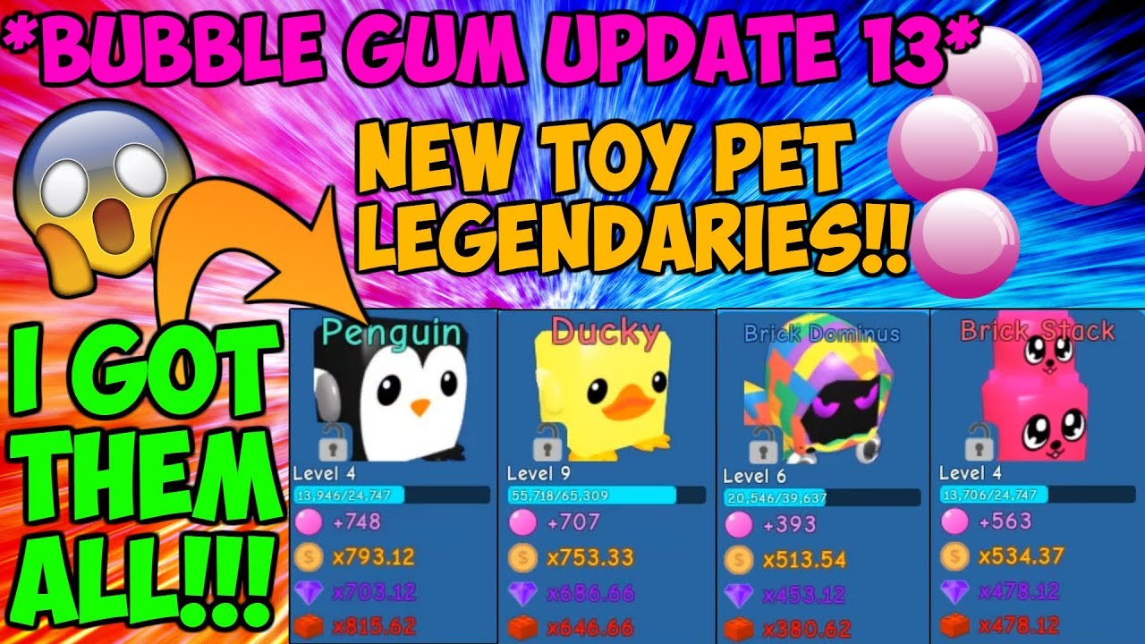 Update 13* New Legendary Pets! Toy Land! (Bubble Gum Simulator Roblox) -  Youtube