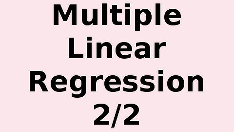 Multiple Linear Regression (MLP) 2/2 ... with an example