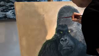 Oil painting Gorilla on canvas 10