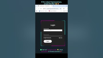 ✨Animated Login Form using Only HTML & CSS! 🔐 #webdevelopment #coding #animation  #shorts